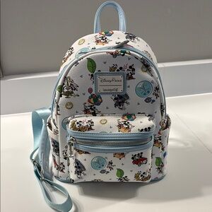 Loungefly Disney Parks White and Blue Backpack
